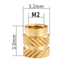M2 x 3 mm Pirinç Insert Somun (1-99 Adet) 